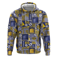Tokelau Manuia te Kilihimahi Zip Hoodie Pacific Patchwork Xmas Vibes - Polynesian Pride