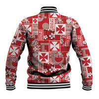 Wallis Et Futuna Kilisimasi Fiefia Baseball Jacket Pacific Patchwork Xmas Vibes - Polynesian Pride