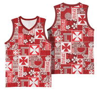 Wallis Et Futuna Kilisimasi Fiefia Basketball Jersey Pacific Patchwork Xmas Vibes - Polynesian Pride