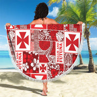 Wallis Et Futuna Kilisimasi Fiefia Beach Blanket Pacific Patchwork Xmas Vibes - Polynesian Pride