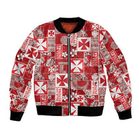 Wallis Et Futuna Kilisimasi Fiefia Bomber Jacket Pacific Patchwork Xmas Vibes - Polynesian Pride