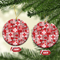 Wallis Et Futuna Kilisimasi Fiefia Ceramic Ornament Pacific Patchwork Xmas Vibes - Polynesian Pride