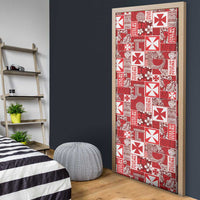 Wallis Et Futuna Kilisimasi Fiefia Door Cover Pacific Patchwork Xmas Vibes - Polynesian Pride