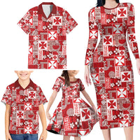 Wallis Et Futuna Kilisimasi Fiefia Family Matching Long Sleeve Bodycon Dress and Hawaiian Shirt Pacific Patchwork Xmas Vibes - Polynesian Pride