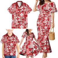 Wallis Et Futuna Kilisimasi Fiefia Family Matching Mermaid Dress and Hawaiian Shirt Pacific Patchwork Xmas Vibes - Polynesian Pride