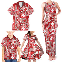 Wallis Et Futuna Kilisimasi Fiefia Family Matching Tank Maxi Dress and Hawaiian Shirt Pacific Patchwork Xmas Vibes - Polynesian Pride