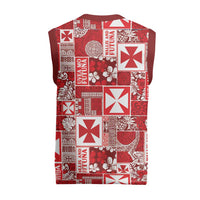 Wallis Et Futuna Kilisimasi Fiefia Christmas Knitted V-Neck Vest Pacific Patchwork Xmas Vibes - Polynesian Pride