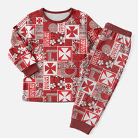 Wallis Et Futuna Kilisimasi Fiefia Christmas Pajama Set Pacific Patchwork Xmas Vibes - Polynesian Pride