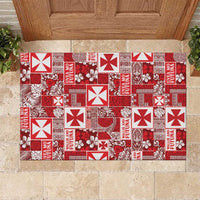 Wallis Et Futuna Kilisimasi Fiefia Rubber Doormat Pacific Patchwork Xmas Vibes - Polynesian Pride