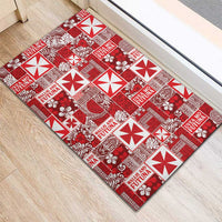 Wallis Et Futuna Kilisimasi Fiefia Rubber Doormat Pacific Patchwork Xmas Vibes - Polynesian Pride