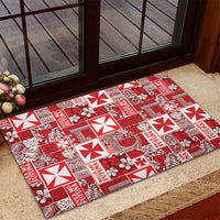 Wallis Et Futuna Kilisimasi Fiefia Rubber Doormat Pacific Patchwork Xmas Vibes - Polynesian Pride