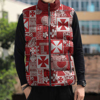 Wallis Et Futuna Kilisimasi Fiefia Sleeveless Puffer Jacket Pacific Patchwork Xmas Vibes - Polynesian Pride