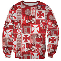 Wallis Et Futuna Kilisimasi Fiefia Sweatshirt Pacific Patchwork Xmas Vibes - Polynesian Pride