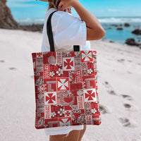 Wallis Et Futuna Kilisimasi Fiefia Tote Bag Pacific Patchwork Xmas Vibes - Polynesian Pride