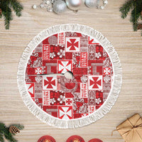 Wallis Et Futuna Kilisimasi Fiefia Tree Skirt Pacific Patchwork Xmas Vibes - Polynesian Pride