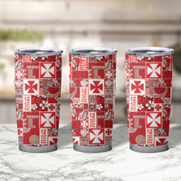 Wallis Et Futuna Kilisimasi Fiefia Tumbler Cup Pacific Patchwork Xmas Vibes - Polynesian Pride