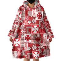 Wallis Et Futuna Kilisimasi Fiefia Wearable Blanket Hoodie Pacific Patchwork Xmas Vibes - Polynesian Pride