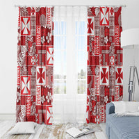 Wallis Et Futuna Kilisimasi Fiefia Window Curtain Pacific Patchwork Xmas Vibes - Polynesian Pride