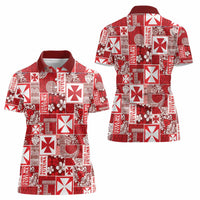 Wallis Et Futuna Kilisimasi Fiefia Women Polo Shirt Pacific Patchwork Xmas Vibes LT9 - Polynesian Pride