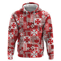 Wallis Et Futuna Kilisimasi Fiefia Zip Hoodie Pacific Patchwork Xmas Vibes - Polynesian Pride