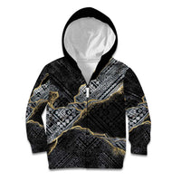 Polynesian Tribal Tattoo Kid Hoodie Dark Marble Pattern