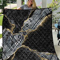 Polynesian Tribal Tattoo Quilt Dark Marble Pattern LT9 Black - Polynesian Pride