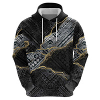 Polynesian Tribal Tattoo Zip Hoodie Dark Marble Pattern LT9 - Polynesian Pride