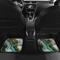 Polynesian Tribal Tattoo Car Mats Green Marble Pattern