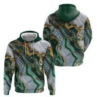 Polynesian Tribal Tattoo Zip Hoodie Green Marble Pattern LT9 - Polynesian Pride