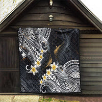 Polynesian Tribal Tattoo Quilt Plumeria Black Gold Marble Pattern LT9 - Polynesian Pride