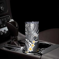 Polynesian Tribal Tattoo Skinny Tumbler Plumeria Black Gold Marble Pattern LT9 - Polynesian Pride