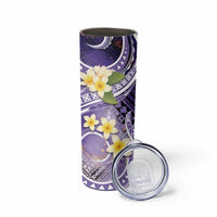 Polynesian Tribal Tattoo Skinny Tumbler Plumeria Purple Marble Pattern LT9 - Polynesian Pride