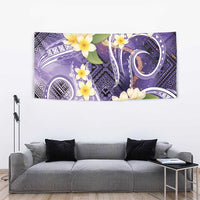 Polynesian Tribal Tattoo Tapestry Plumeria Purple Marble Pattern