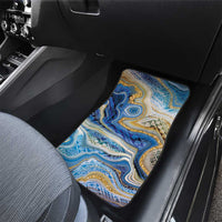 Polynesian Tribal Tattoo Car Mats Swirling Ocean Marble Pattern