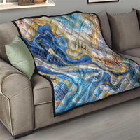 Polynesian Tribal Tattoo Quilt Swirling Ocean Marble Pattern