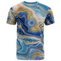 Polynesian Tribal Tattoo T Shirt Swirling Ocean Marble Pattern