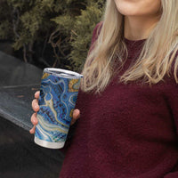 Polynesian Tribal Tattoo Tumbler Cup Swirling Ocean Marble Pattern