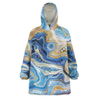 Polynesian Tribal Tattoo Wearable Blanket Hoodie Swirling Ocean Marble Pattern