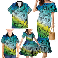 Personalised Aloha King Kamehameha Spirits Family Matching Mermaid Dress and Hawaiian Shirt Art Special LT9 - Polynesian Pride