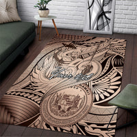 Personalised Aloha King Kamehameha Spirits Area Rug Beige Special