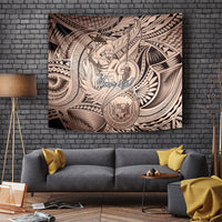 Personalised Aloha King Kamehameha Spirits Tapestry Beige Special