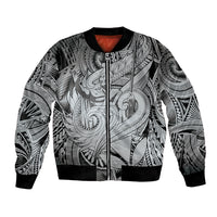 Personalised Aloha King Kamehameha Spirits Bomber Jacket Grey Special LT9 Unisex Grey - Polynesian Pride