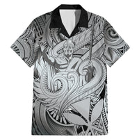 Personalised Aloha King Kamehameha Spirits Family Matching Mermaid Dress and Hawaiian Shirt Grey Special LT9 Dad's Shirt - Short Sleeve Grey - Polynesian Pride