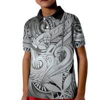 Personalised Aloha King Kamehameha Spirits Kid Polo Shirt Grey Special LT9 Kid Grey - Polynesian Pride