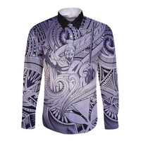 Personalised Aloha King Kamehameha Spirits Long Sleeve Button Shirt Violet Special LT9 Unisex Violet - Polynesian Pride