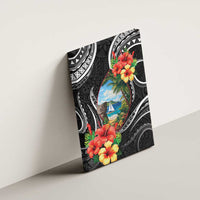 Hafa Adai Guam Canvas Wall Art Guahan Seal Chamorro Stones Tribal