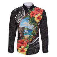 Hafa Adai Guam Family Matching Short Sleeve Bodycon Dress and Hawaiian Shirt Guahan Seal Chamorro Stones Tribal