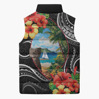 Hafa Adai Guam Sleeveless Puffer Jacket Guahan Seal Chamorro Stones Tribal - Polynesian Pride