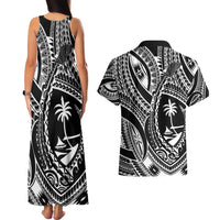 Hafa Adai Guam Inspired Tattoo Couples Matching Tank Maxi Dress and Hawaiian Shirt