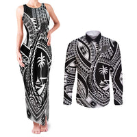 Hafa Adai Guam Inspired Tattoo Couples Matching Tank Maxi Dress and Long Sleeve Button Shirt